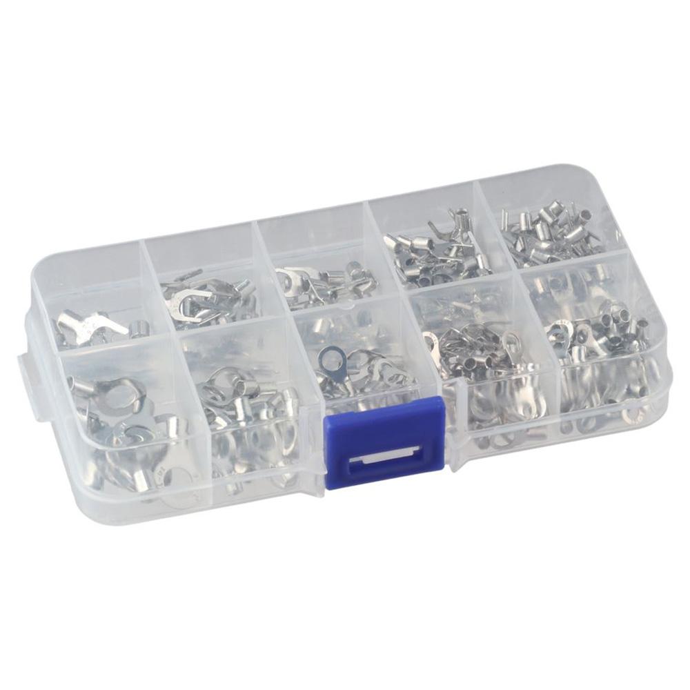 320pcs Ring Fork Terminals Wire Lugs Non-Insulated Ring Terminal Connectors  Automobiles