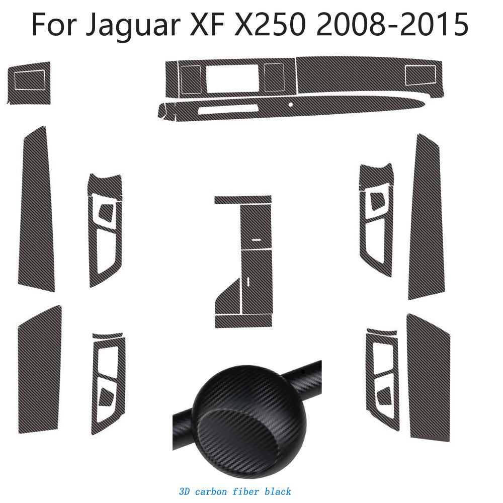 For Jaguar XF X250 2008-2015 Car-Styling 3D/5D Carbon Fiber Car Interior Center Console Color Molding Sticker Decals Parts HH2 PP1