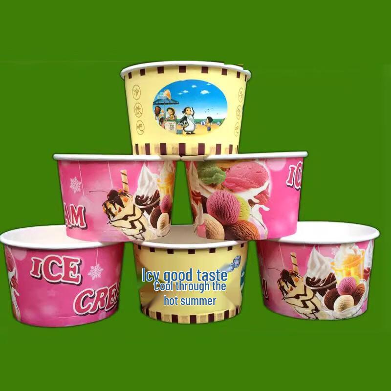 Одноразовые белые бумажные стаканчики для мороженого 6 унций