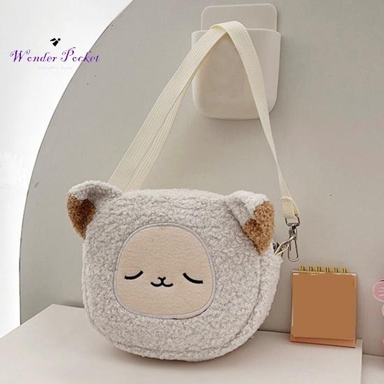 Сумка на одно плечо с мультяшными животными, осенне-зимняя плюшевая милая кошка, медведь, овца, регулируемая сумка-мессенджер через плечо для женщин и девочек, сексуальная одежда для взрослых