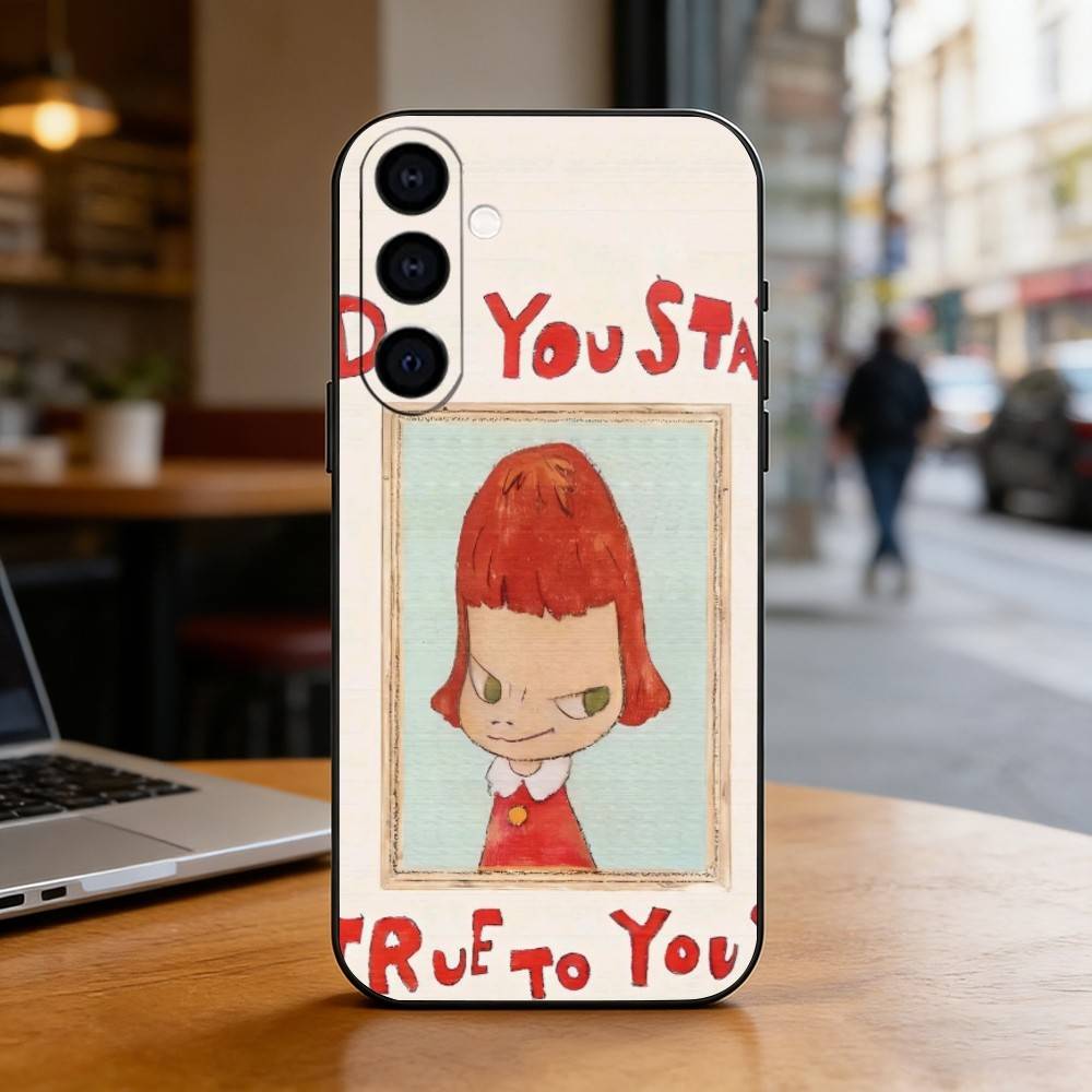 Y-Yoshitomo N-Nara Phone Case For Samsung Galaxy A73,A72,A71,A70,A53,A52,A51,Soft Silicone Black Cover