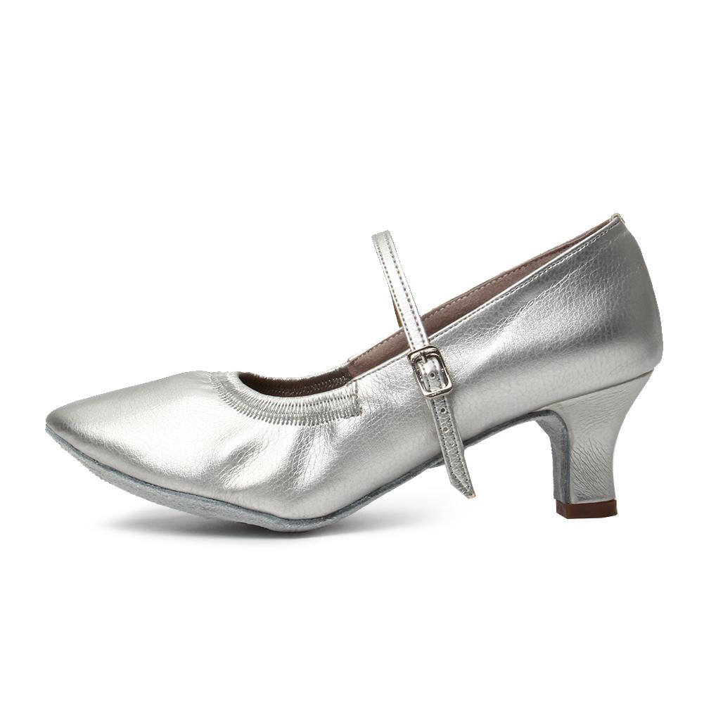 Женская обувь для современных танцев, обувь для бальных танцев на мягкой подошве с закрытым носком, средний каблук