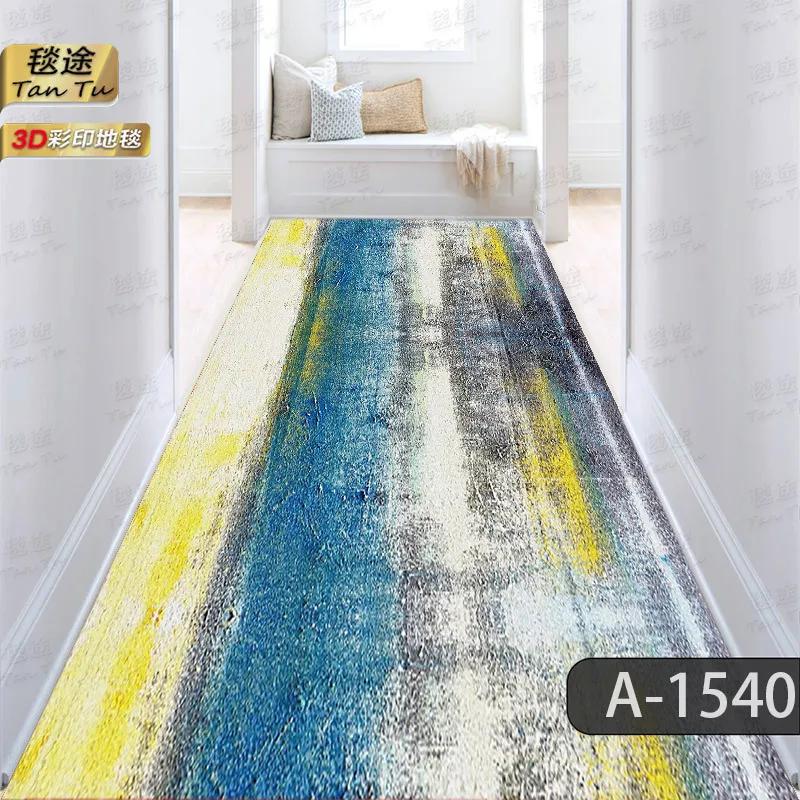 Nordic Abstract Long Corridor Carpet Non-slip Hallway Area Rugs Hotel Passageway Runners Washable Porch Entry Doormat Easy Clean