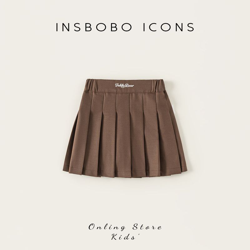 [Teddy Bear Series] Insbobo Girls' Skirt 2026 Spring New Children's Half Skirt Spring and Autumn Short Skirt
