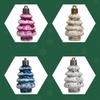 6pcs/box Plastic Painted Cedar Christmas Tree Ornament Colorful Xmas Hanging Ornament  DIY Crafts