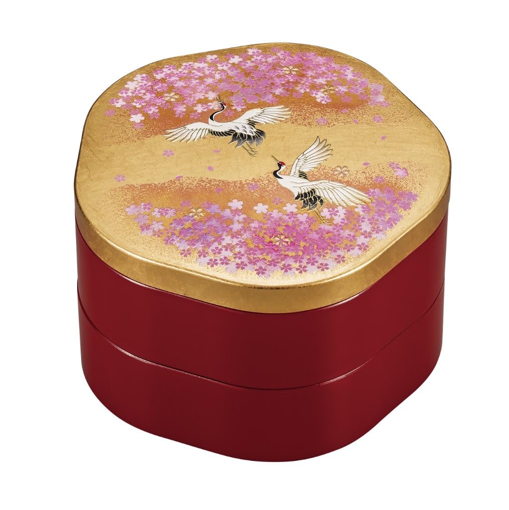 Maeju Lacquerware 5.0 Flower Box, Hanami-Tsuru (G) 6R-526
