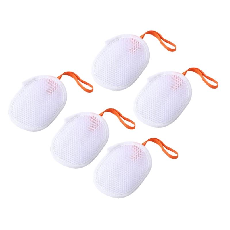 5PCS Soap Holder Bag With Massage Surfaces For Body Wash Shower Foaming And Skin Caring Essential Soap Bubblng Holder