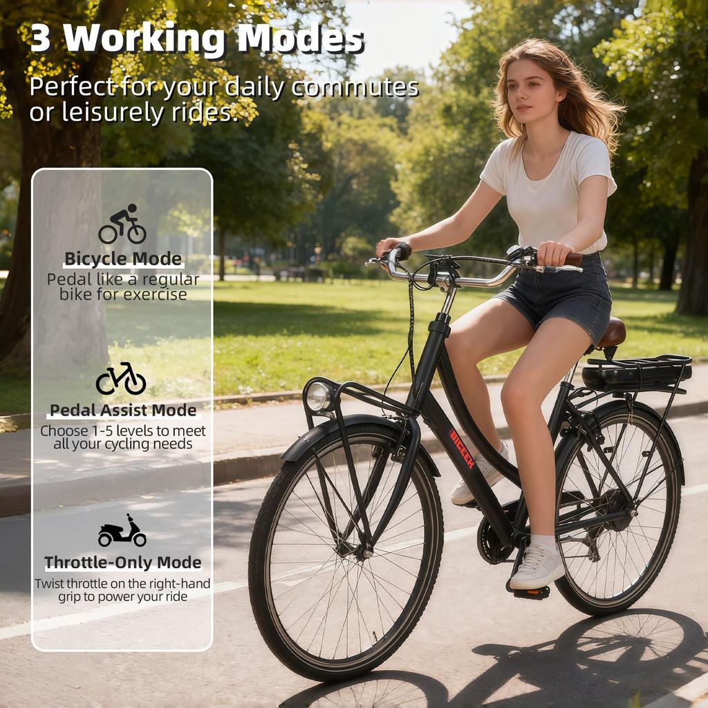 The New Ebike BICEEK Step‑Through City Electric Bicycle with 7‑Speed Shimano Gears, 36V 13Ah Lithium Battery, 500W Peak Motor and 28 Inch Tires J1 ST