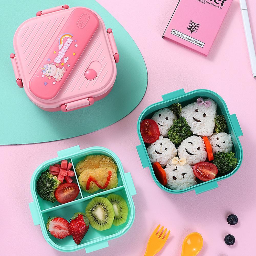 3 сетки Unicorn Lunch Box для детей, студентов, сэндвичей, фруктов, контейнер для хранения еды, мультфильм, детский Bento Box для школы, кемпинга
