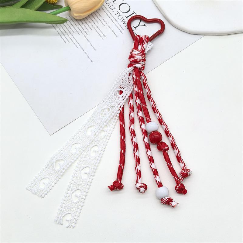 Креативная серия конфетных цветов Кружевная лента Плетеный шнурок Miu Style Альпинистская веревка Брелок для ключей автомобиля Подвеска для сумки