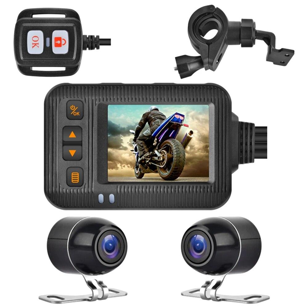 2-дюймовый мотоциклетный видеорегистратор HD 1080P DVR камера, широкоугольный кольцевой рекордер, передний и задний водонепроницаемый регистратор ночного видения для вождения