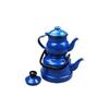 Эмалированный ностальгический набор чайников небольшого размера синего цвета