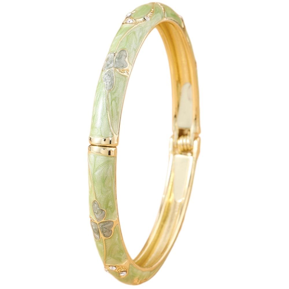 Enamel Floral Vintage Cloisonne Bangle Traditional Women's Hand Bracelet  Girls