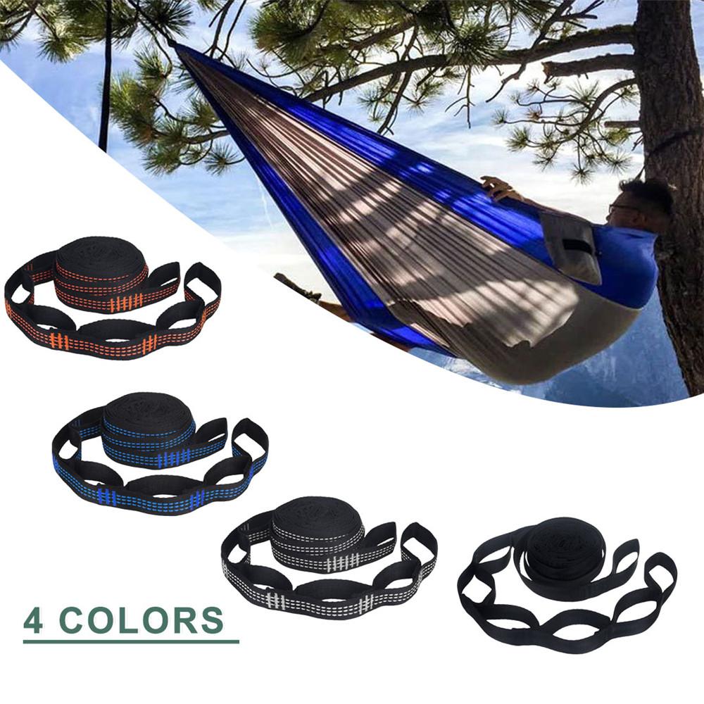 2 Pcs/Set Fashion 5 Rings High Load-Bearing Polyester Rope Reinforced Hammock Strap Camping