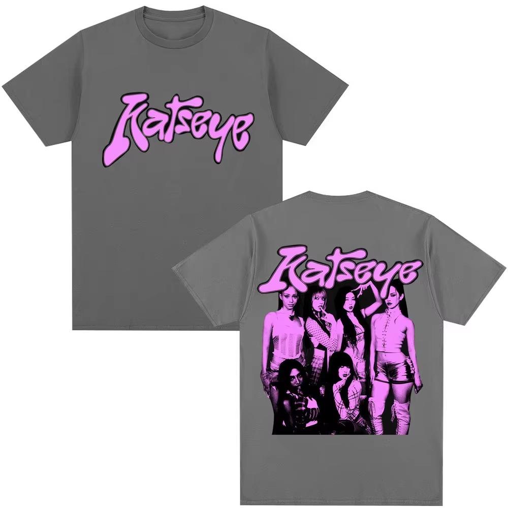 Kpop Katseye Member Classic Graphic T Shirt Korean Fashion Pop Music Aesthetic Streetwear Men Women Cotton Shortsleeved top