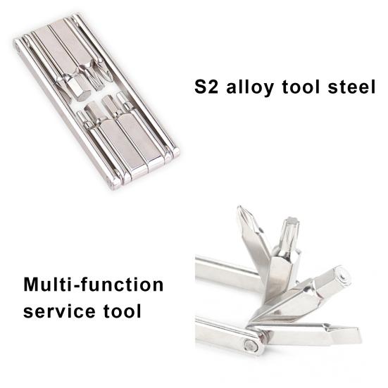 Multifunctional Wrench 8 In 1 Pocket Size Foldable Easy Storage High Strength Mini Bike Multitool Repair Kit Road And Mountain Bikes