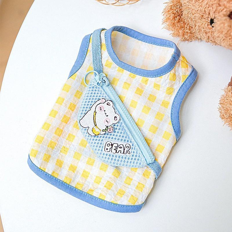 Одежда для собак Летняя Тонкая Вышитая Авокадо Слинг Маленькая и Средняя Бигбер Щенок Кошка Жилет Одежда для питомцев