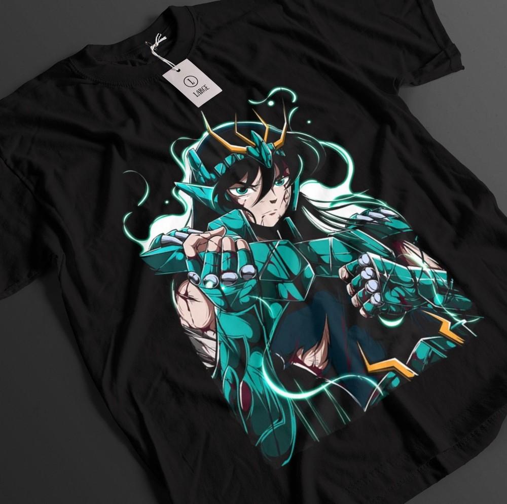 Футболка Saint Seiya Shiryu Футболка Hyoga Футболка Shun Топ Ikku Аниме Графическая Футболка