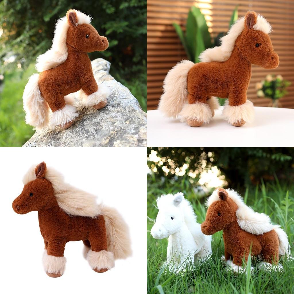 Очаровательная Реалистичная Плюшевая Лошадка Мягкая Набивная Игрушка Животное Для Детей Подарок