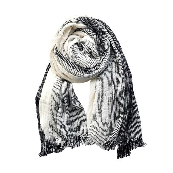 Женский шарф в стиле пэчворк с цветной отделкой из кисточек, шаль с морщинами, мягкий, удобный, терморегулирующий шарф, аксессуар для одежды