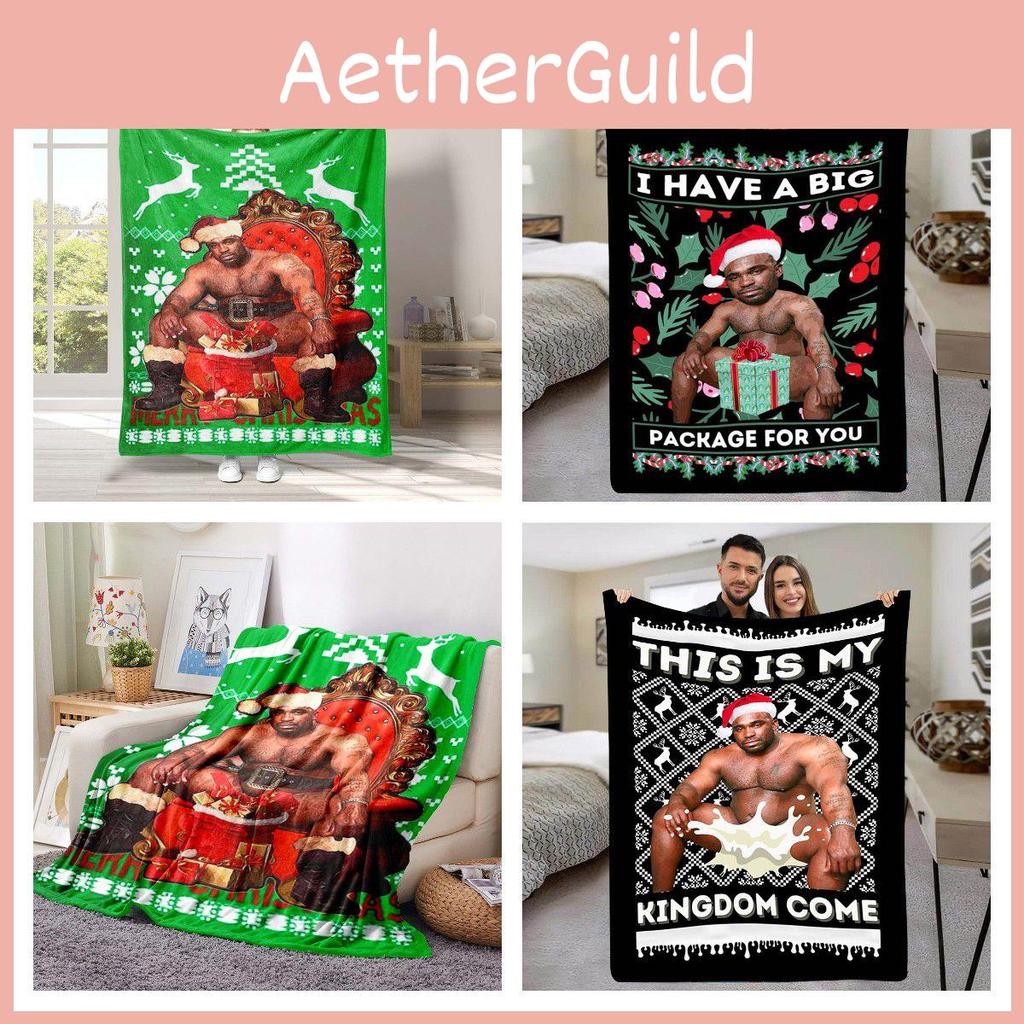 Cozy Winter Blanket W/ Spoof Design Polyester Fluffy Throw For Sofa Bed