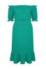 Женское зеленое плиссированное тканое платье больших размеров