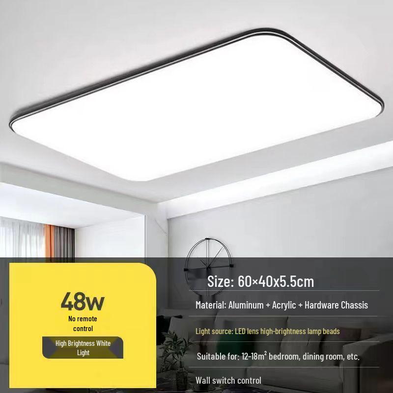 Современный светодиодный прямоугольный потолочный светильник - Большой минималистичный светильник для гостиной или спальни (Модель 2025 г.)