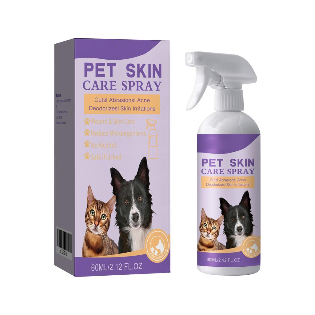 60ml Pet Relieving Skin Spray Relieving Dog And Cat Skin Itching, Removing Mites, Relieving Itching, Cleaning