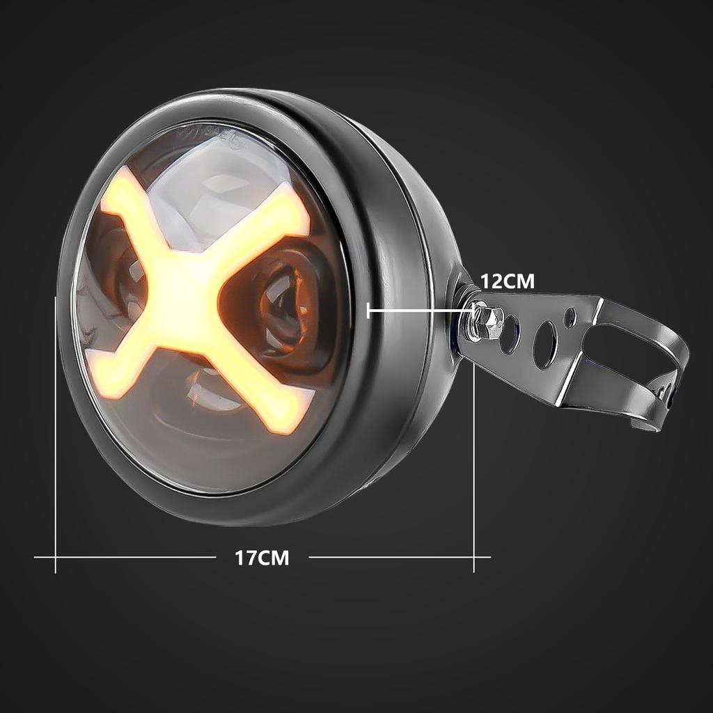 Фара Vancroser 5,75 дюйма, светодиодная X-образной формы, фара для мотоцикла, ДХО, переключатель ближнего/дальнего света, /24В, высокая яркость,