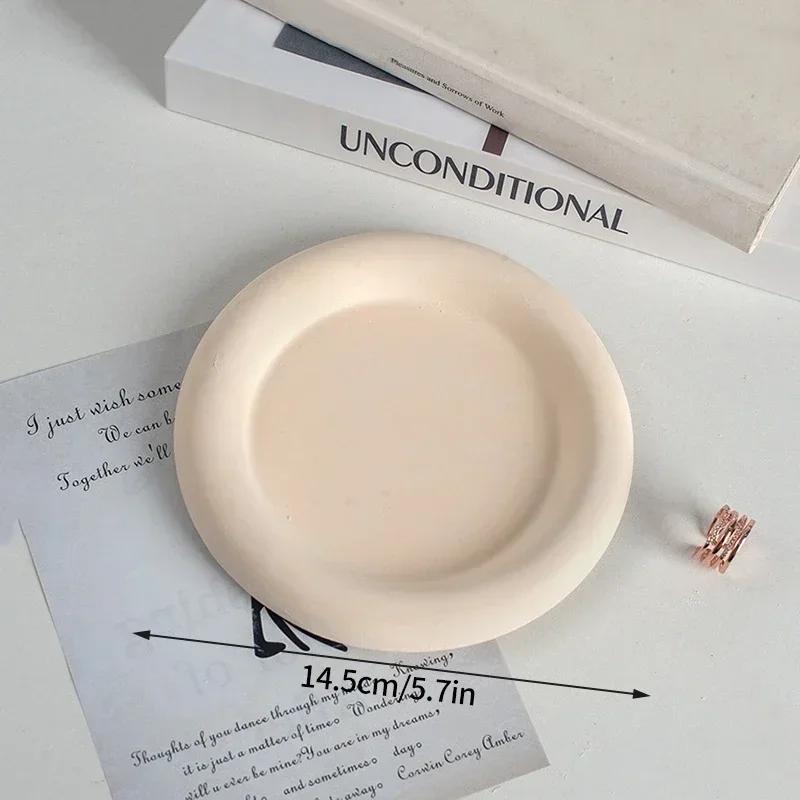 Креативный поднос для хранения нестандартных колец, демонстрационная тарелка для украшений, белая художественная гипсовая тарелка, домашний декор, реквизит для фотографий, чаши