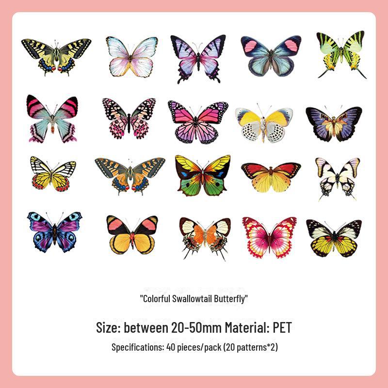 Японские ретро милые мультяшные наклейки с бабочками для украшения дневника своими руками