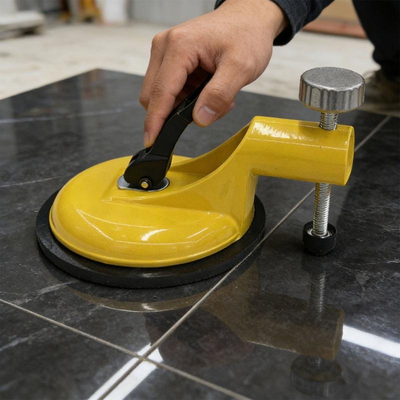 Metal Suction Cup Leveler for Perfect Tile Placement on Floor and Wall Surfaces in Construction Work