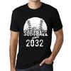 Men’s Vintage Tee Shirt Graphic T Shirt Softball Since 2032 Deep Black