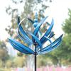 1/2pcs Harlow Wind Spinner Metal Windmill 3D Wind Powered Kinetic Sculpture Lawn Metal Wind Solar Spinners Yard for Garden Decor