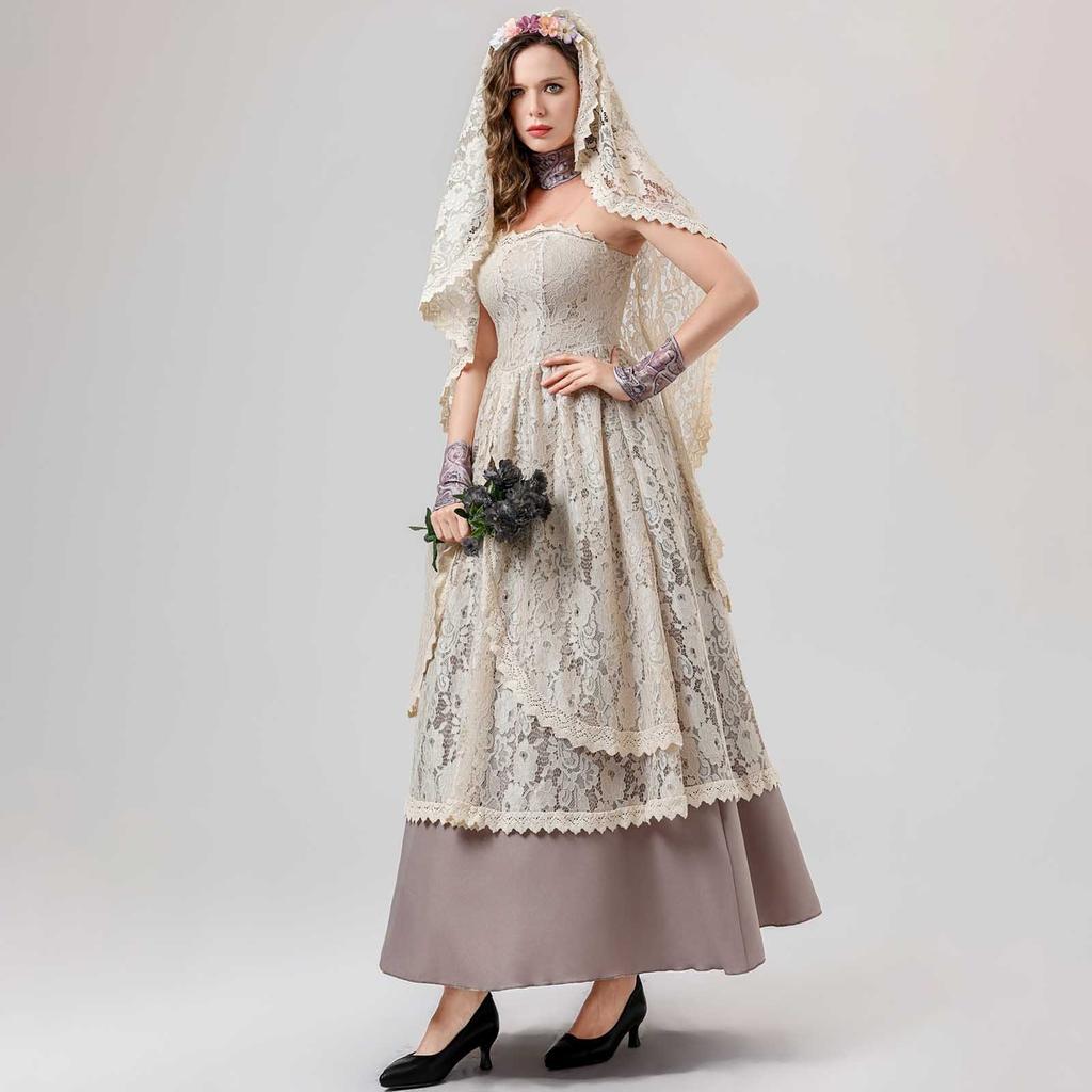 Ladies Vintage Dress Up Costume Abaya Dress Fancy Dress Party Cosplay Costume