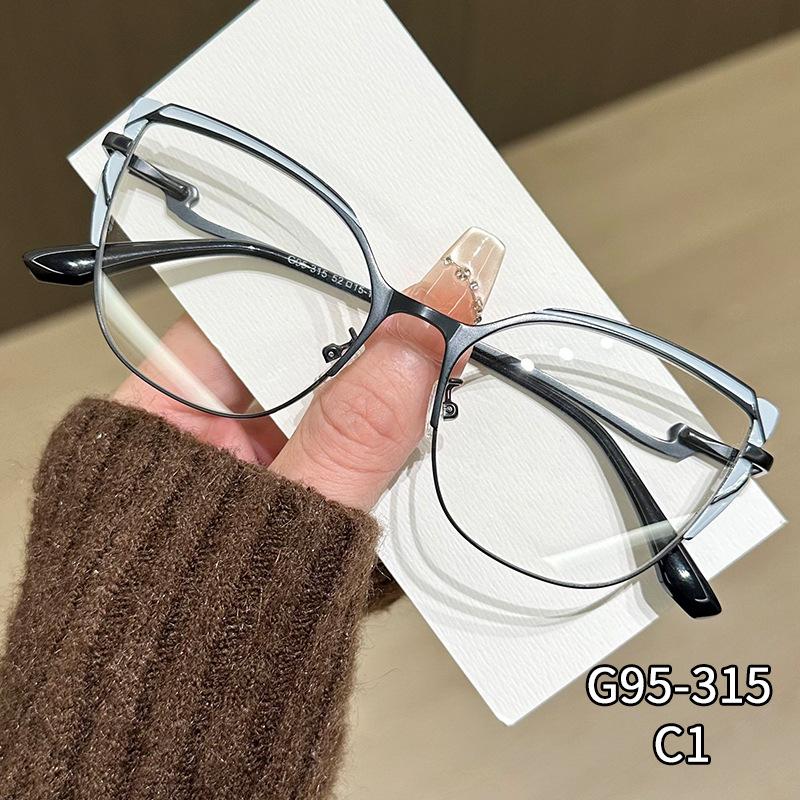 Металлическая оправа «кошачий глаз», очки с защитой от синего света, тип без диоптрий, защитные очки, декоративные очки с плоскими линзами