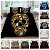 Bedding Set 3D Skull Printing Bedding Set Bedclothes Bed Three Piece Comfortable Pillowcase Polyester Quilt Cover