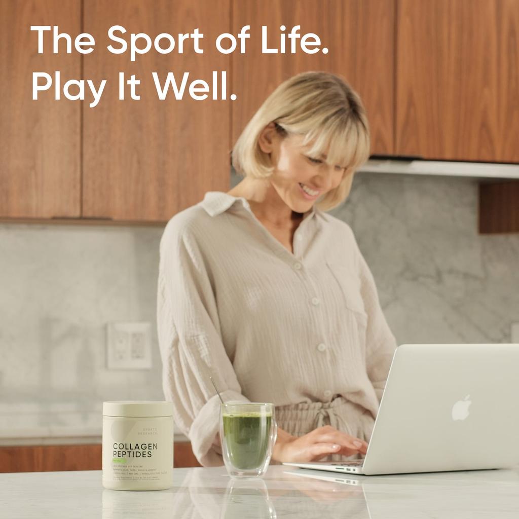 Sports Research Collagen Peptides, Matcha, 10.2 Oz (288 G)