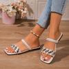 Fashion Ladies Shoes 2025 Fashion Slip-on Women's Sandals New Metal Decoration Summer Outdoor Casual Open Toe Plus Size Sandal Slippers