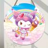 Sanrio 2D Flat 20*20cm1pc Purple Kuromi Cute Sweet Cone Design Wall Art Decorative Plate, Sanrio Colorful Theme Girl Room Round Wooden Ornament