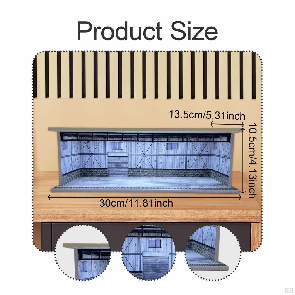 1/64 Model Car Display Case Organizer Garage Diorama Ornament Decoration Scenario Dustproof Parking