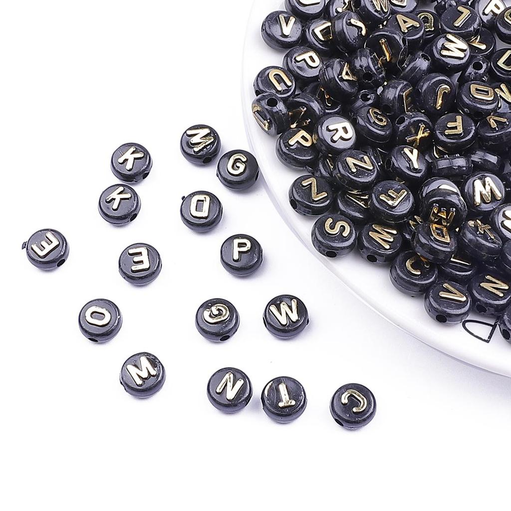 Акриловые плоские бусины с буквами 10x6 мм, 50 шт., для изготовления ювелирных изделий своими руками