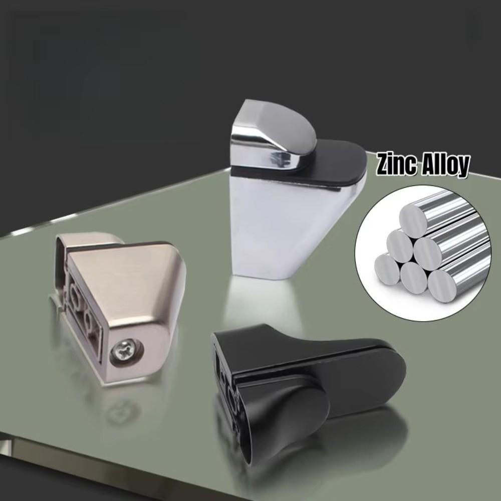Zinc Alloy Metal Glass Clamps Adjustable Anti-Slip Partition Board Holder 1-22mm Thickness Glass Shelf Brackets DIY Installation