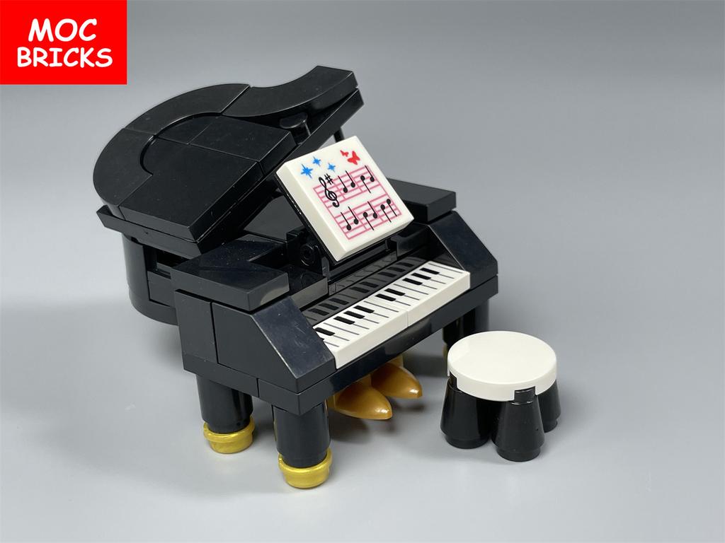 Набор MOC Кирпичи Музыкальный Рояль Домашняя Мебель Городские Строительные Блоки Аксессуары Игрушка Для Детей Ребенка Образовательные Куклы