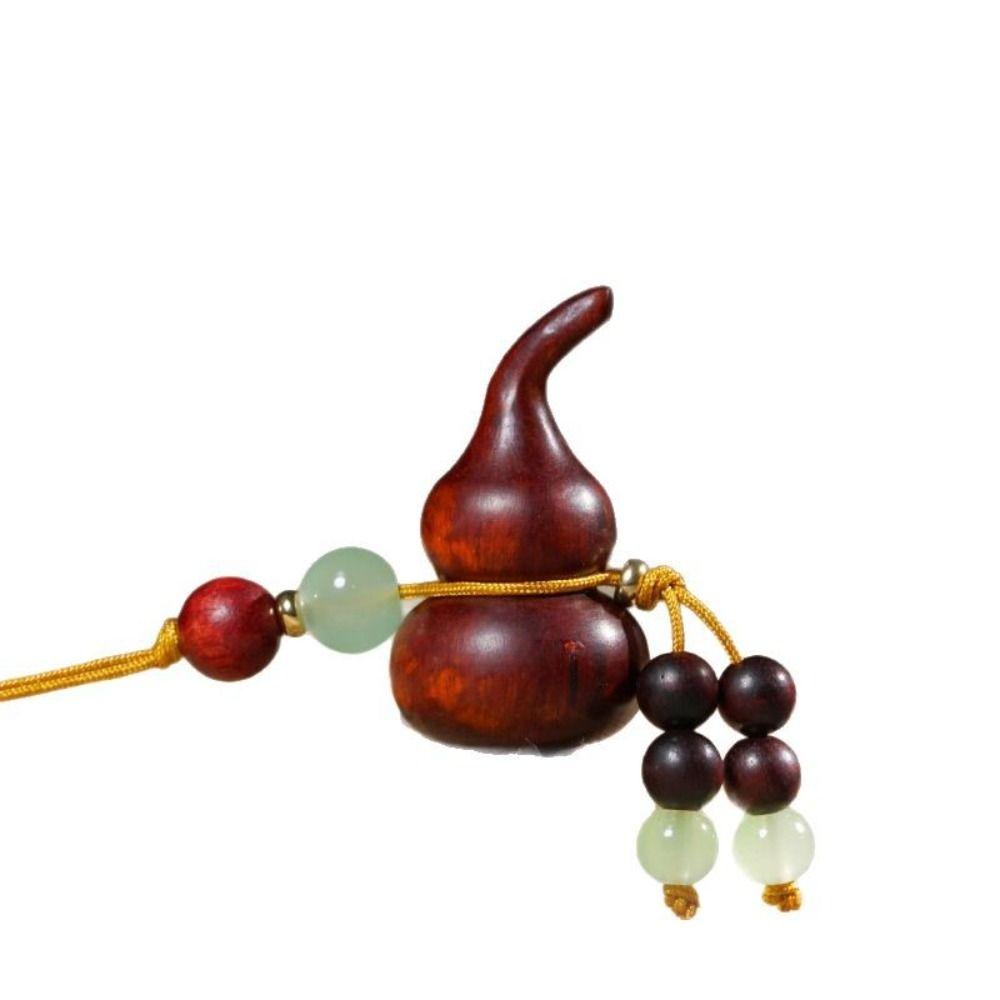 Chinese Style Sandalwood Gourd Keychain Pendant Gourd Car Keychain Wooden Pendant Phone Chain Men