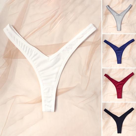 Women Thong Panties Thin Low Waist Seamless Solid Color Good Breathability Lady Underpants