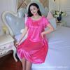 Women's Plus Size Summer Ice Silk Lace Pajamas - Sexy Sleeveless Nightdress for Home
