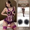 Sexy lace perspective pure desire uniform seduction one-piece pajamas hot no-take lingerie