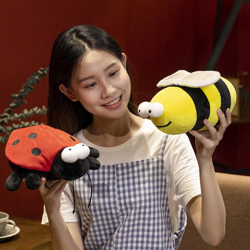 Adorable Plush Bee And Ladybug Stuffed Animal Toys Soft Cuddly Gifts For Kids