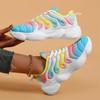Женские кроссовки, модные туфли на платформе радужного цвета, повседневная обувь для ходьбы, удобная и легкая женская вулканизированная обувь для активного отдыха